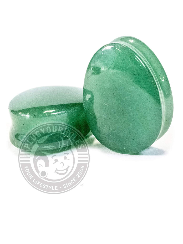 Green Aventurine Stone Teardrop Plugs