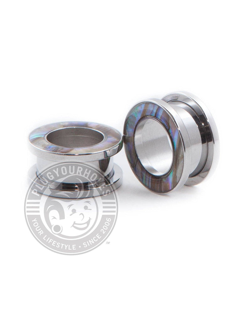 Mother of Pearl Threaded Steel Tunnels