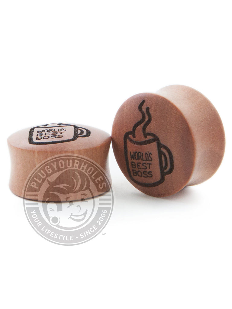 Custom Coffee Cup - Engraved Wood Plugs