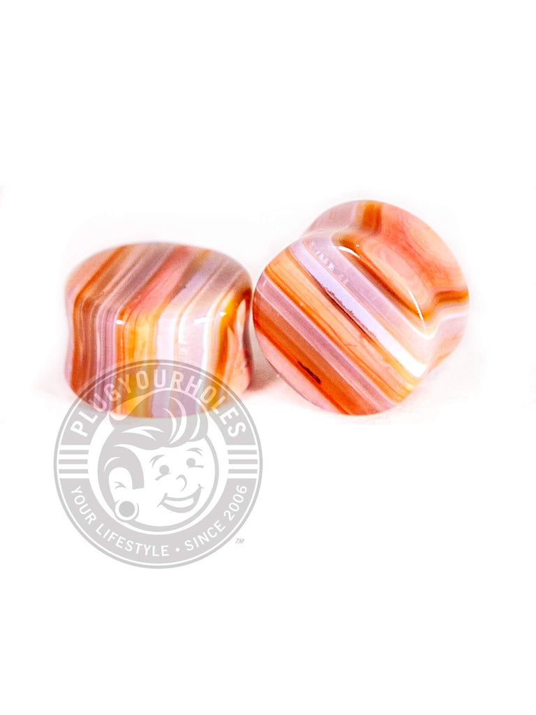 Red Line Agate Stone Plugs