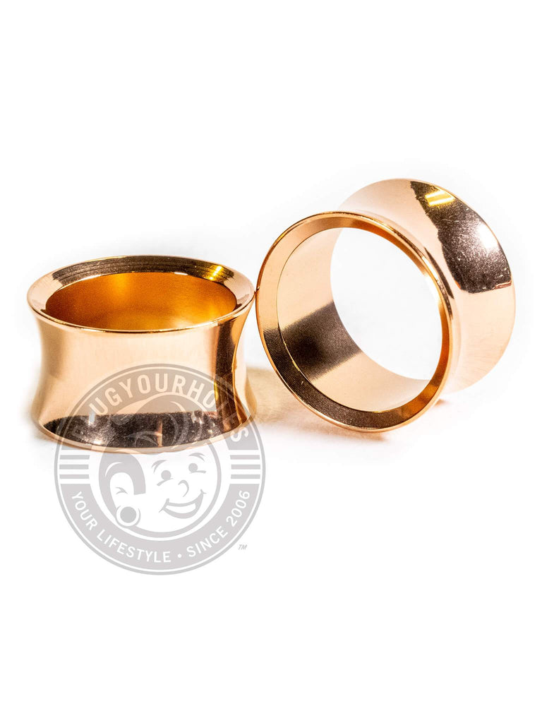 Rose Gold Double Flared Saddle Steel Tunnels